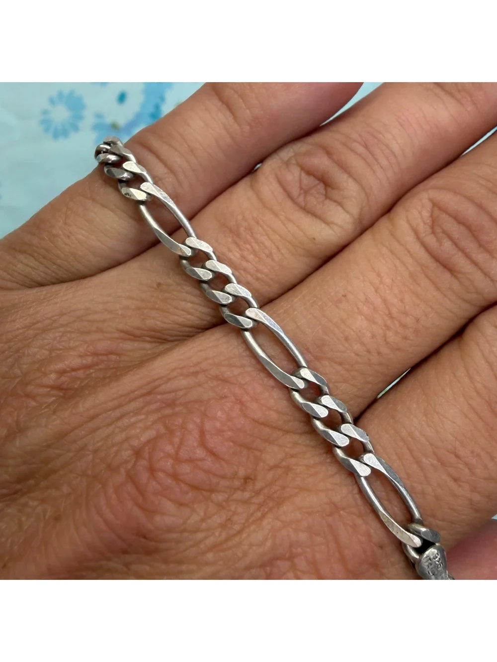 30 inch figaro sterling silver chain vintage 90s